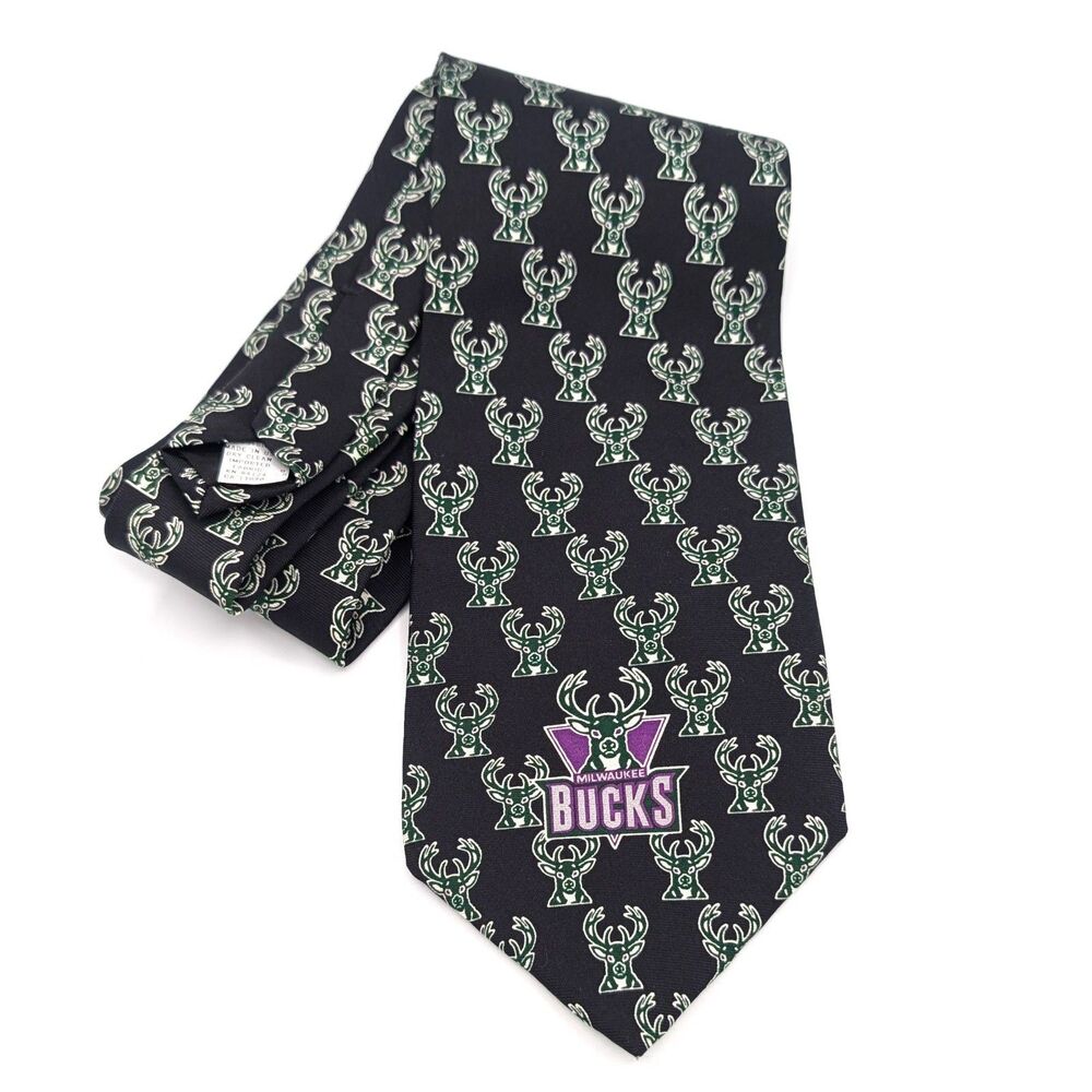 Ralph Marlin RM Style 100% Silk Milwaukee Bucks NBA Men's Neck Tie 56" x 4"